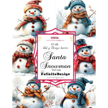 Felicita Design Card Toppers (9x9 cm) - Santa Snowman