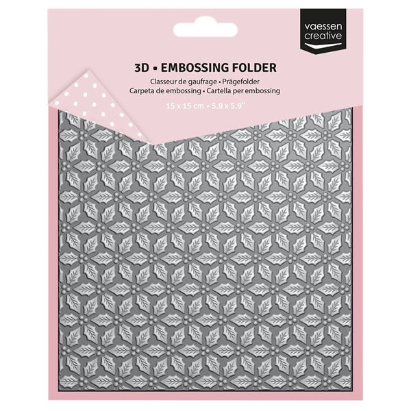 Vaessen Creative 3D Embossing Folder - Holly Leaves