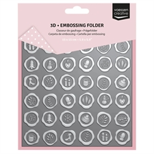Vaessen Creative 3D Embossing Folder - Wax Seals