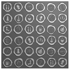 Vaessen Creative 3D Embossing Folder - Wax Seals