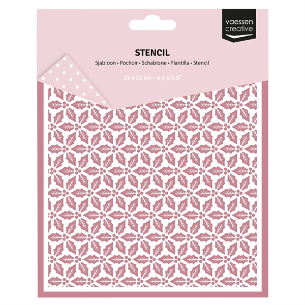 Vaessen Creative Stencil 15x15 cm - Holly Leaves