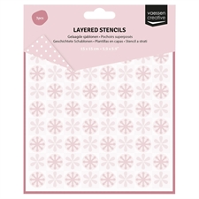 Vaessen Creative Stencil 15x15 cm - Layered Set / Checkered Pattern