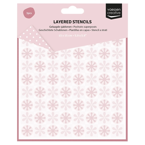 Vaessen Creative Stencil 15x15 cm - Layered Set / Checkered Pattern