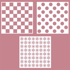 Vaessen Creative Stencil 15x15 cm - Layered Set / Checkered Pattern