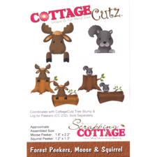 Cottage Cutz  Die - Forest Peekers Moose & Squirrel (elg & egern)