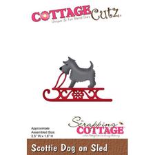 Cottage Cutz  Die - Scottie Dog on Sled