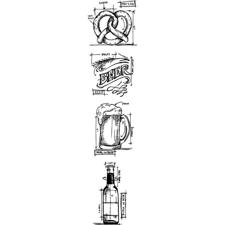 Tim Holtz Cling Rubber Stamp MINI Set - Blueprints / Beer MINI