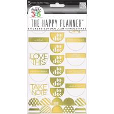 Happy Planner - Create 365 Stickers / Take Note Gold Foil 