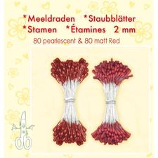 Leane Flower Foam Stamens - Red