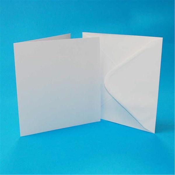Kort & Kuverter - 6x6" White / 50 sæt