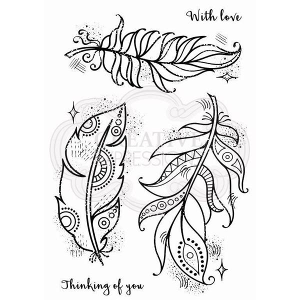 Woodware Clear Stamp - Bo-Ho Feathers