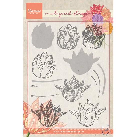 Marianne Design Clear Stamp  - Layering / Tiny\'s Tulip