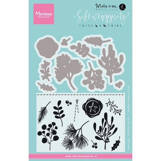 Marianne Design Clear Stamp + Die Set - Twigs & Twine