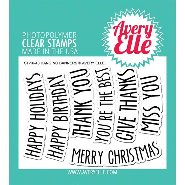 Avery Elle Clear Stamp - Hanging Banner (tekster)