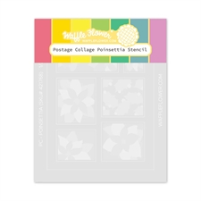 Waffle Flower Stencil Set - Postage Collage / Poinsettia Stencil