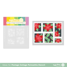 Waffle Flower Stencil Set - Postage Collage / Poinsettia Stencil