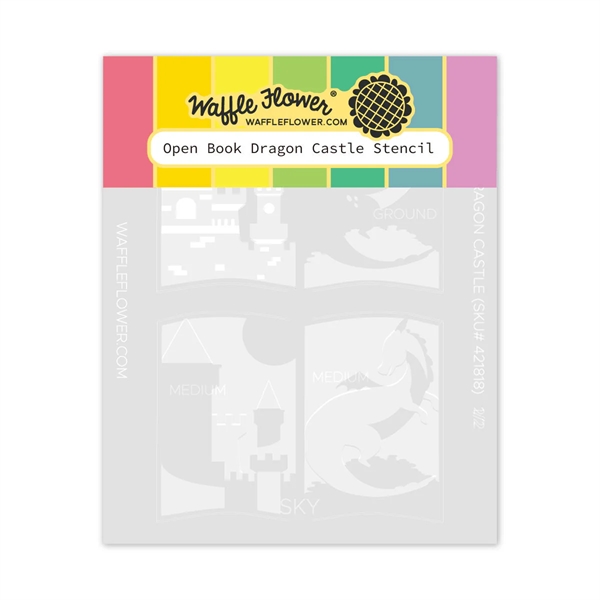Waffle Flower Stencil Set - Open Book Dragon Castle