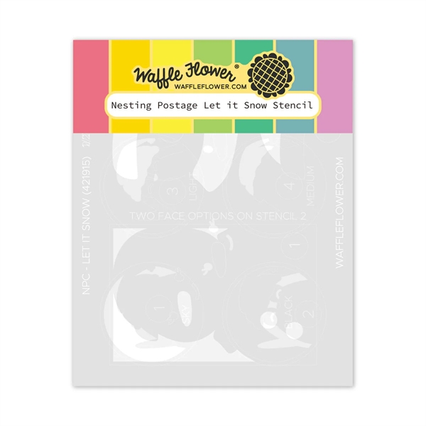 Waffle Flower Stencil Set - NESTING Postage Collage / Let it Snow