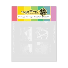 Waffle Flower Stencil Set - Postage Collage / Coastal