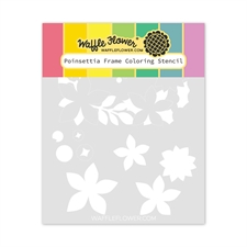 Waffle Flower Stencil Set - Poinsettia Frame Coloring Stencil