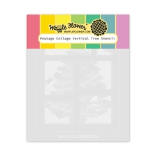 Waffle Flower Stencil Set - Postage Collage / Vertical Tree