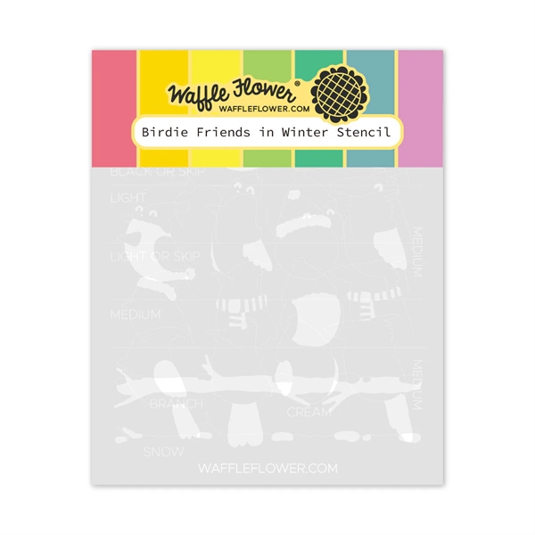 Waffle Flower Stencil Set - Birdie Friends in Winter