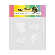 Waffle Flower Stencil Set - Postage Collage / Tropical Flowers