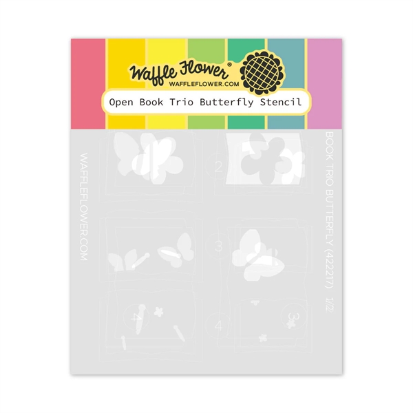 Waffle Flower Stencil Set - Open Book TRIO Butterfly Stencil