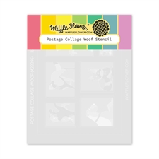 Waffle Flower Stencil Set - Postage Collage / Woof