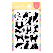 Waffle Flower Clear Stamp - Postage Collage Dog Silhouettes