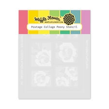 Waffle Flower Stencil Set - Postage Collage / Peony