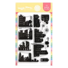 Waffle Flower Clear Stamp - Postage Collage City Sunset