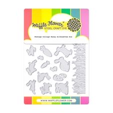 Waffle Flower Die - Postage Collage Bunny Silhouettes