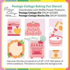 Waffle Flower Stencil Set - Postage Collage / Baking Fun