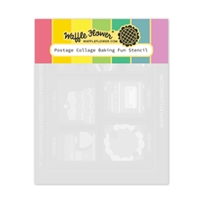 Waffle Flower Stencil Set - Postage Collage / Baking Fun