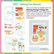 Waffle Flower Stencil Set - NESTING Postage Collage / Baking Fun (NPC)