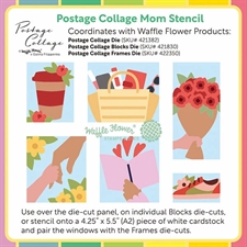 Waffle Flower Stencil Set - Postage Collage / Mom
