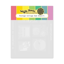 Waffle Flower Stencil Set - Postage Collage / Dad