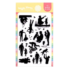 Waffle Flower Clear Stamp - Postage Collage Dad Silhouettes