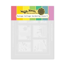 Waffle Flower Stencil Set - Postage Collage / Gardening