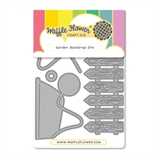 Waffle Flower Die - Garden Backdrop (trillebør & stakit)