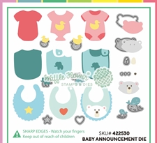 Waffle Flower Die - Baby Announcement