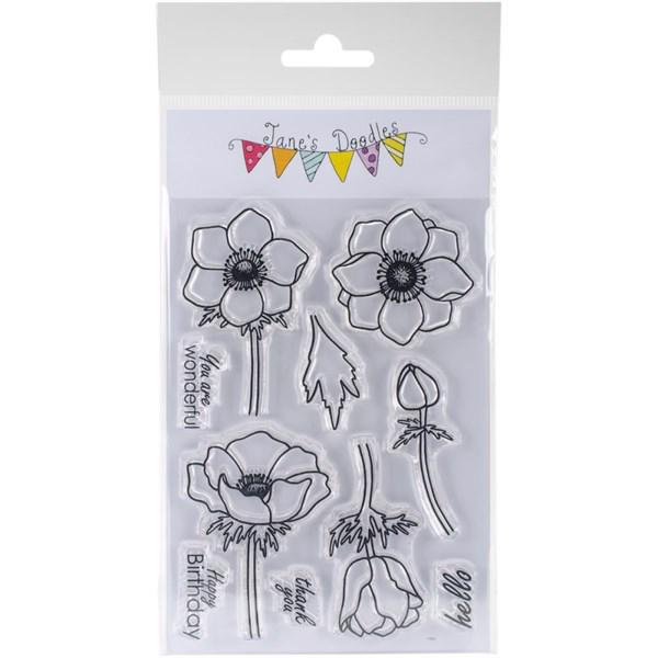 Jane\'s Doodles Clear Stamp Set - Anemone