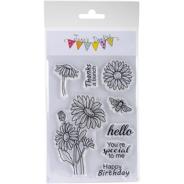 Jane\'s Doodles Clear Stamp Set - Daisies