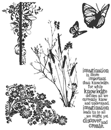 Tim Holtz Cling Rubber Stamp Set - Nature's Discovery
