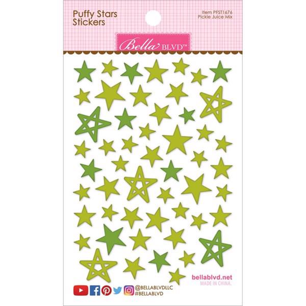 Bella Blvd Puffy Star Stickers - Pickle Juice Mix (grønne)