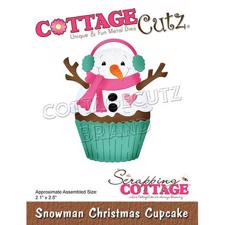 Cottage Cutz  Die - Snowman Christmas Cupcake