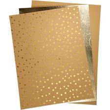Læderpapir i ark - Natur & Guld