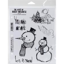 Cling Rubber Stamp Set - Brett Weldele / Snowman