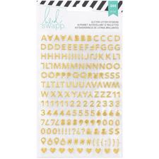 Heidi Swapp Memory Planner - Alphabet Stickers (Gold & Pink Glitter)